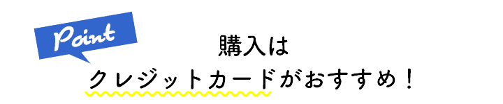 購入はクレジットカードがおすすめ!